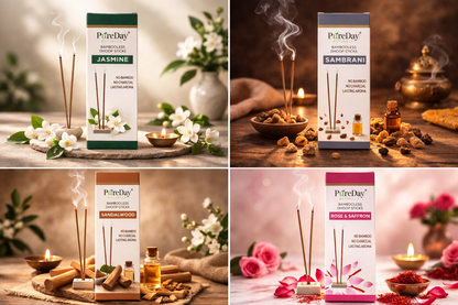 Pureday Set of 4 Bamboless Dhoop Sticks